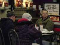 eating at a restaurant